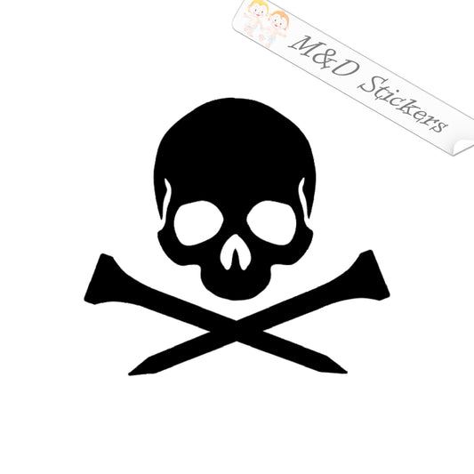 2x Golf skull crossbones Vinyl Decal Sticker Different colors & size for Cars/Bikes/Windows
