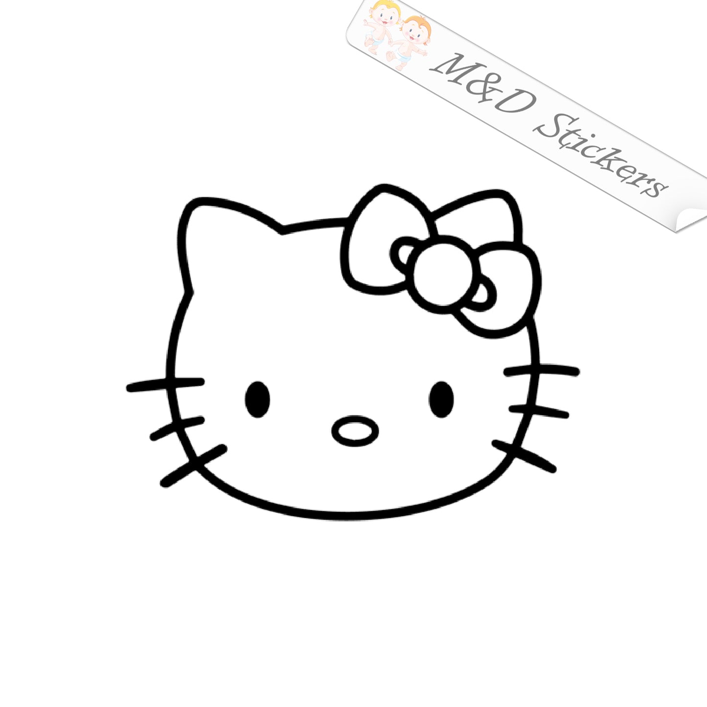 2x Hello Kitty Vinyl Decal Sticker Different colors & size for Cars/Bikes/Windows