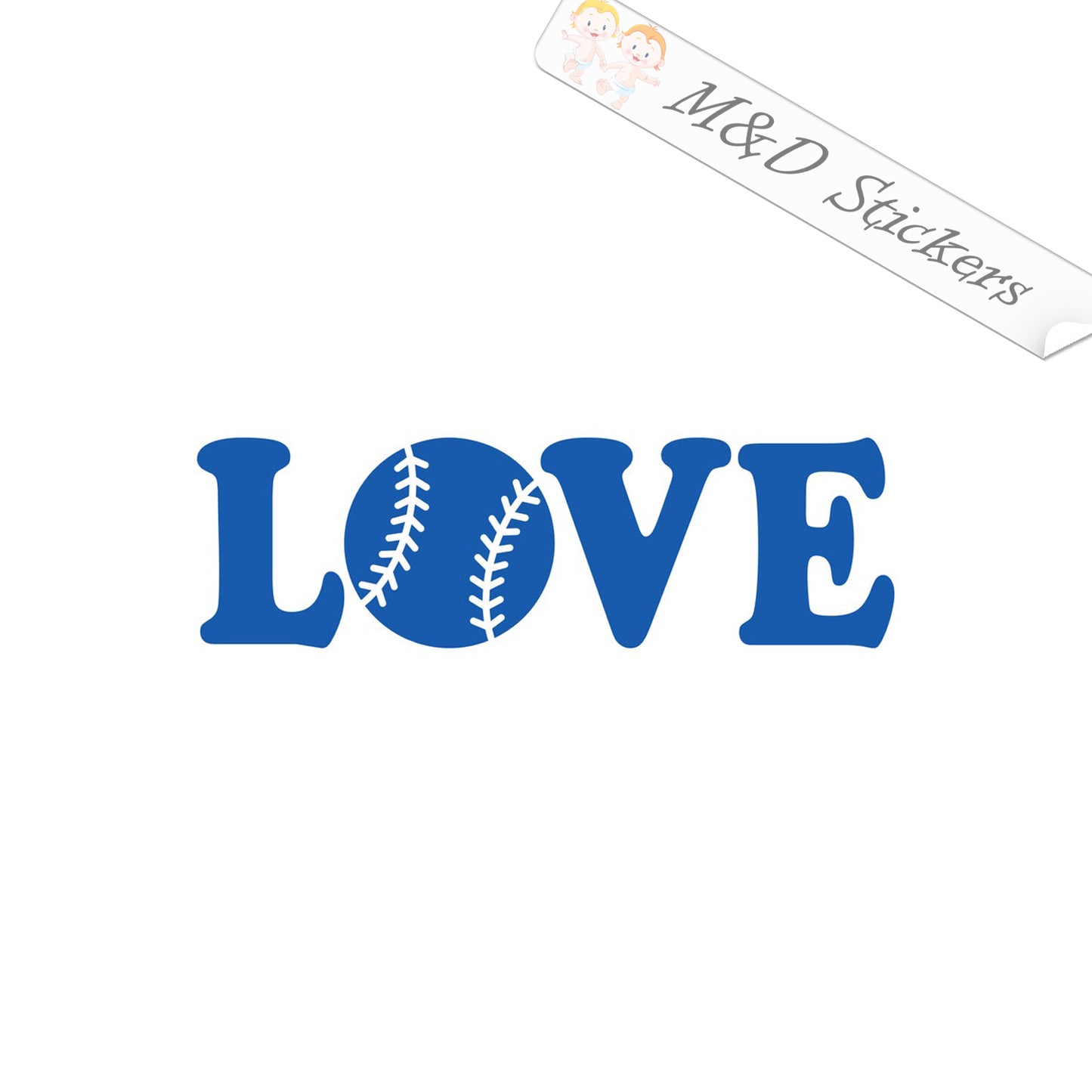2x Love Baseball Vinyl Decal Sticker Different colors & size for Cars/Bikes/Windows