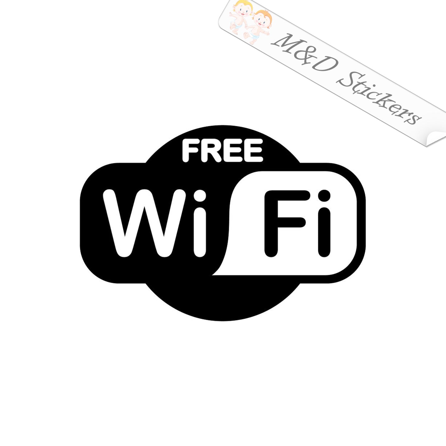 2x Free Wi-Fi sign Vinyl Decal Sticker Different colors & size for Cars/Bikes/Windows