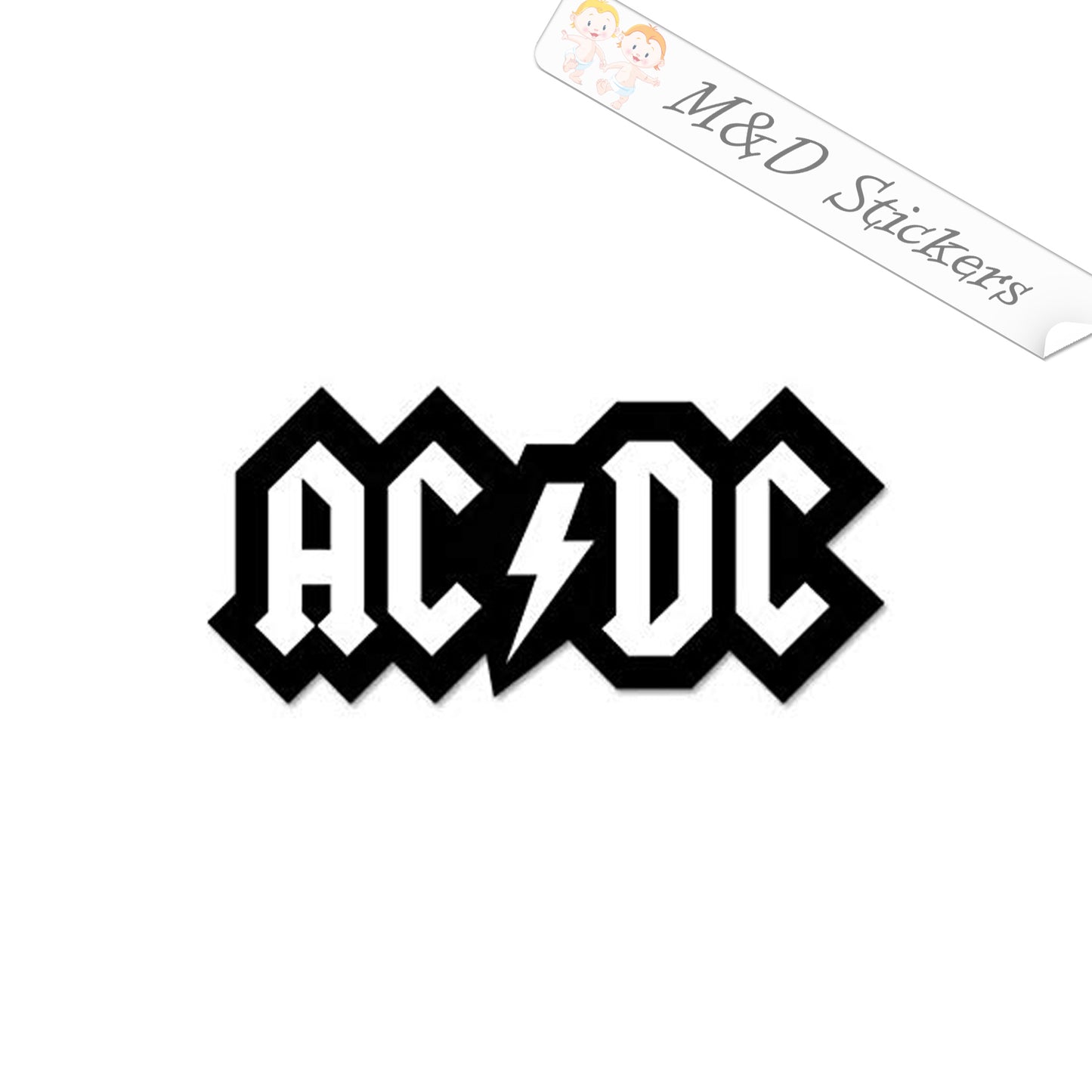 AC DC Music band Logo (4.5" - 30") Vinyl Decal in Different colors & size for Cars/Bikes/Windows