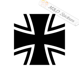 German Army WW2 Iron Cross (4.5" - 29") Vinyl Decal in Different colors & size for Cars/Bikes/Windows