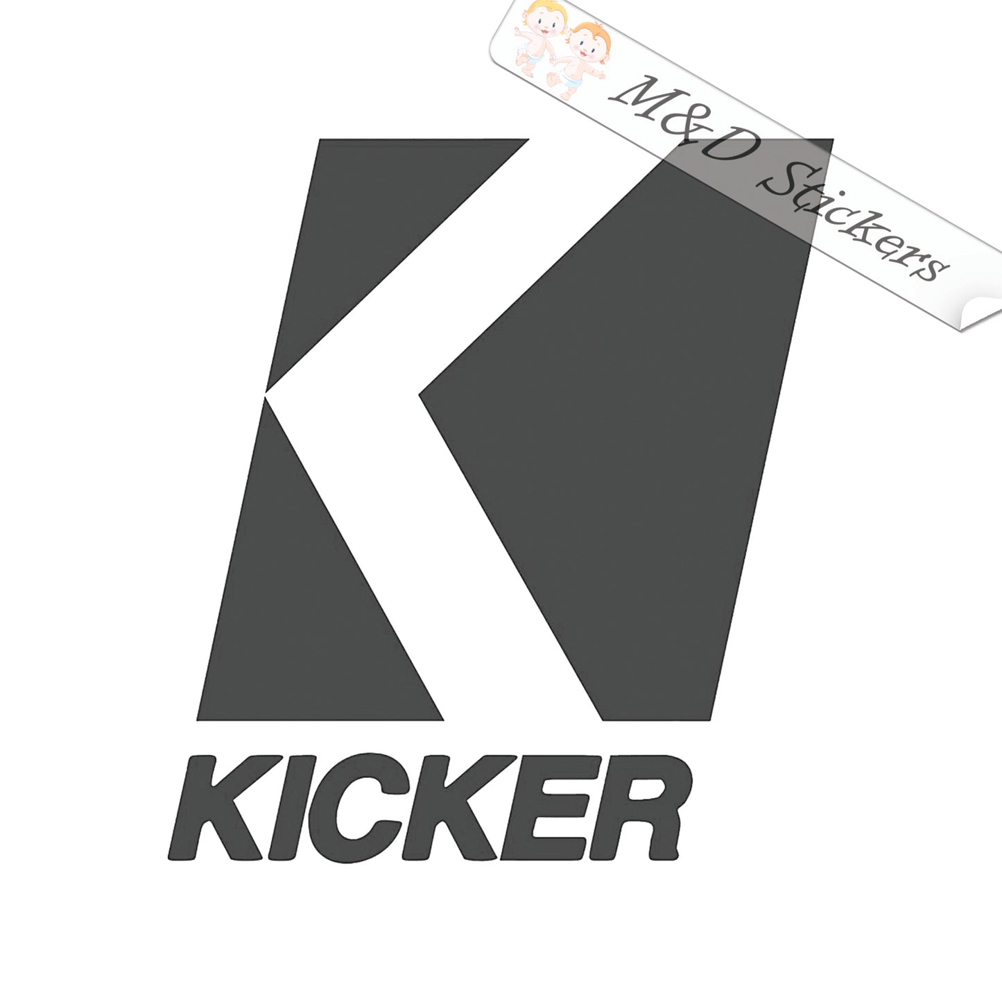 Kicker Audio Logo (4.5" - 30") Vinyl Decal in Different colors & size for Cars/Bikes/Windows