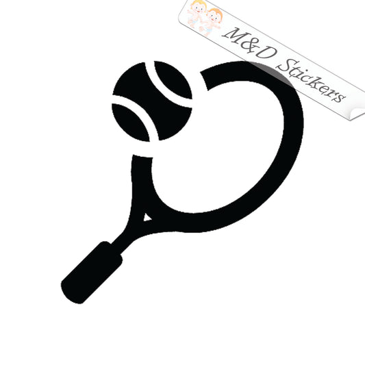 Tennis racket and ball emblem (4.5" - 30") Vinyl Decal in Different colors & size for Cars/Bikes/Windows