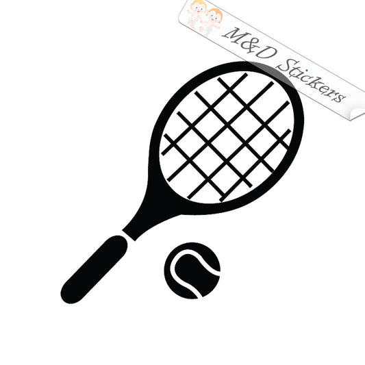 Tennis racket and ball emblem (4.5" - 30") Vinyl Decal in Different colors & size for Cars/Bikes/Windows