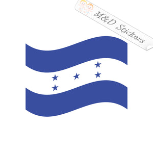 Waving Honduras Stars Flag (4.5" - 30") Decal in Different colors & size for Cars/Bikes/Windows