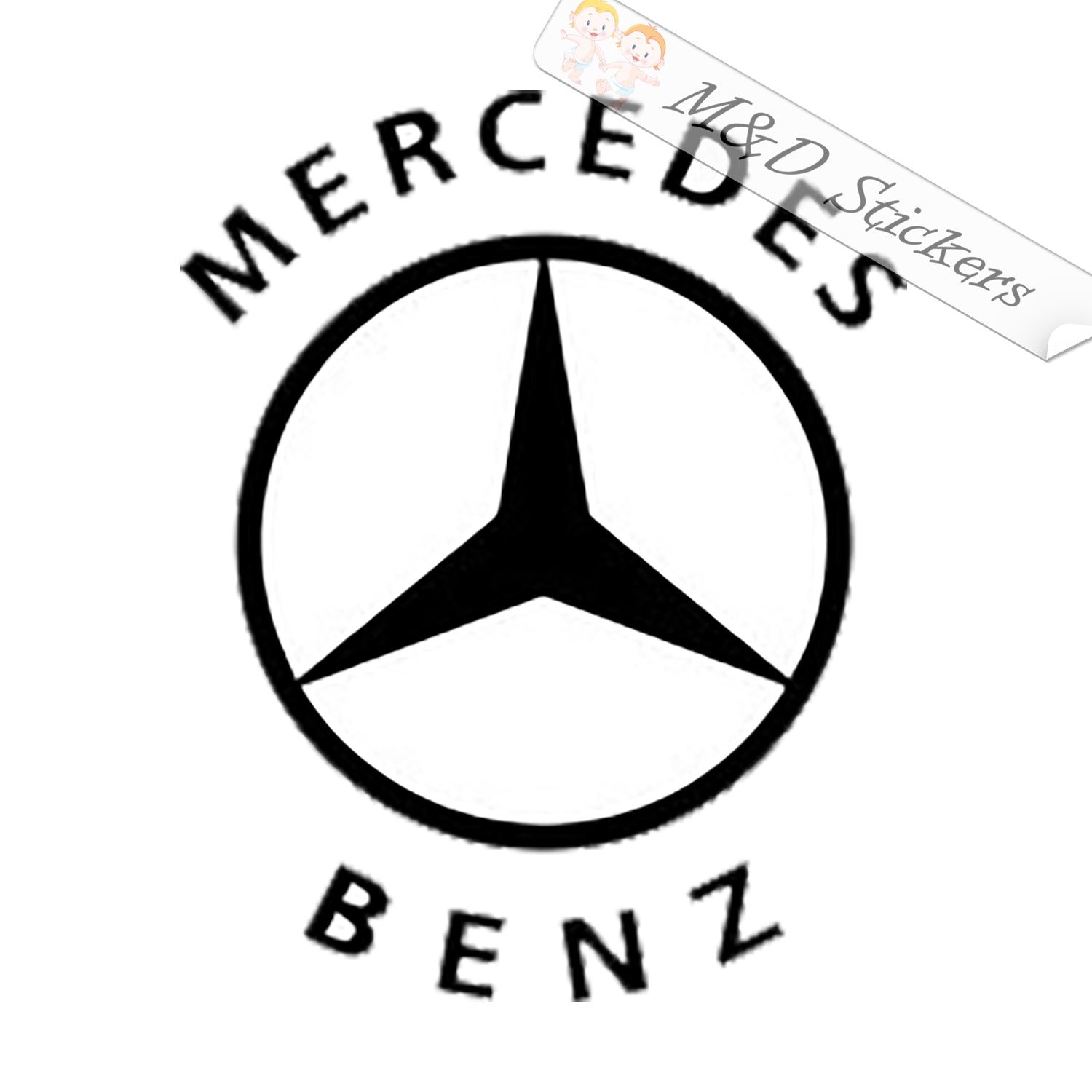 Mercedes Benz Logo (4.5 - 30) Vinyl Decal in Different colors & size –  M&D Stickers