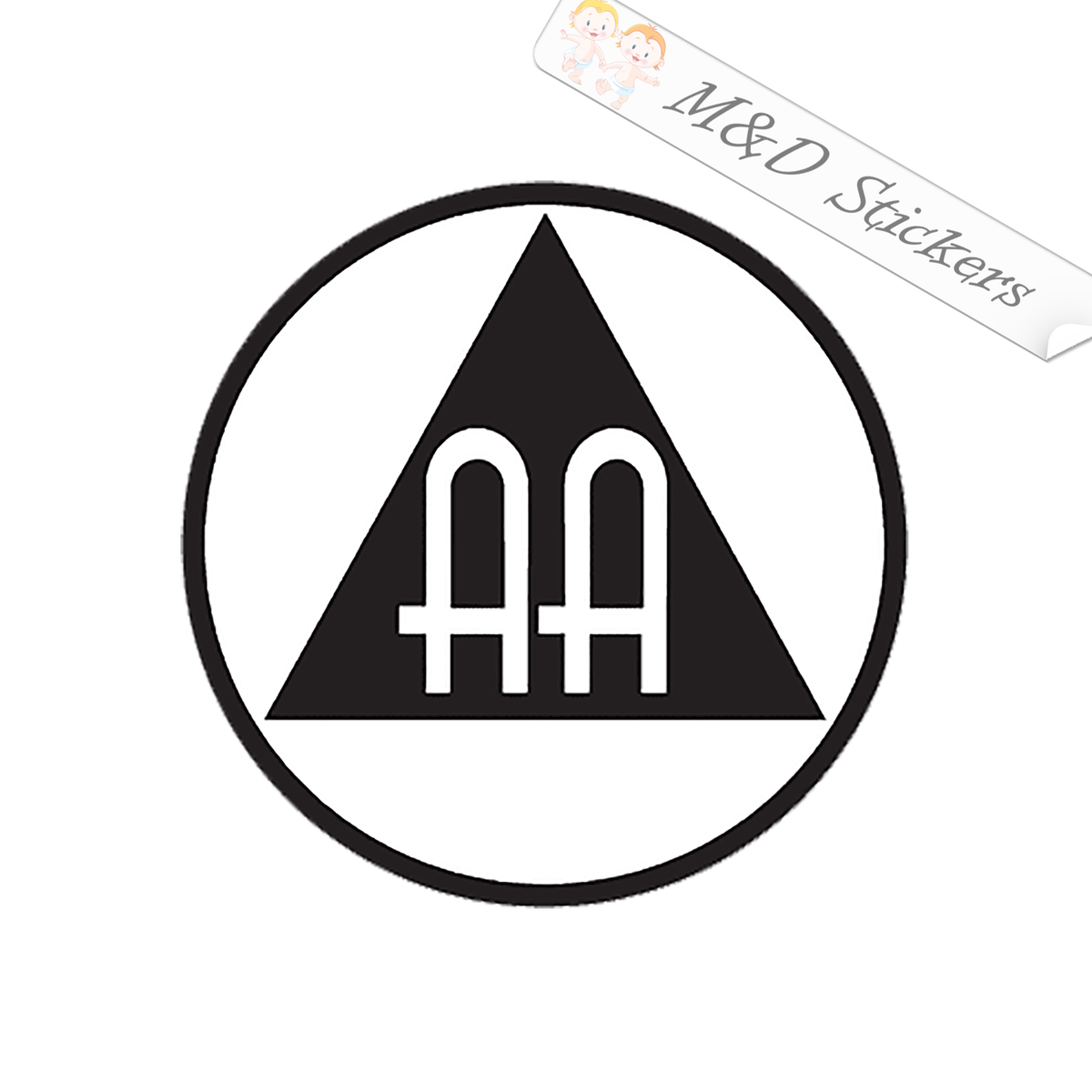 2-Pack White AA Symbol Decal Stickers – 4 Inch, Matte Vinyl For Cars, Laptops, Windows