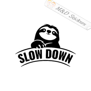 Sloth - Slow down (4.5" - 30") Vinyl Decal in Different colors & size for Cars/Bikes/Windows