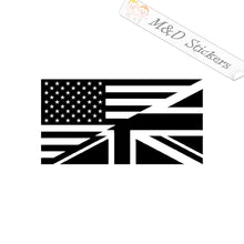 US and Britain flag (4.5" - 30") Vinyl Decal in Different colors & size for Cars/Bikes/Windows