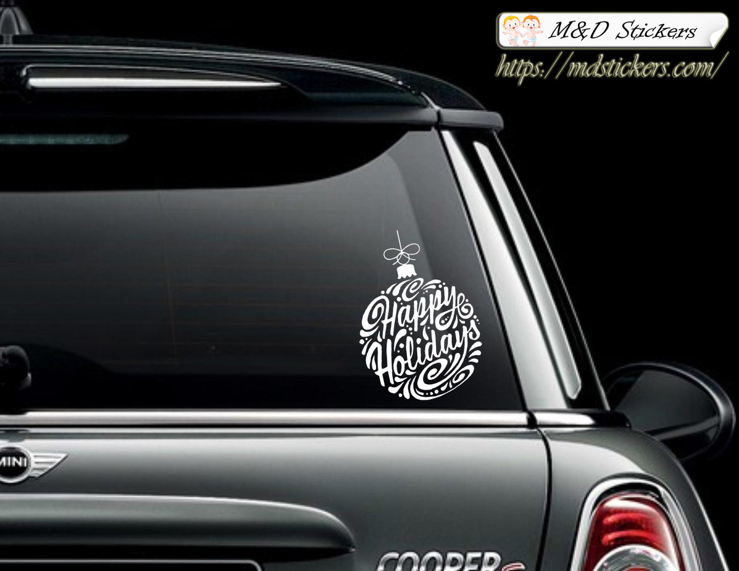 Auto Car Truck SUV Vinyl Decal Happy holidays Laptop Window 7"x7"