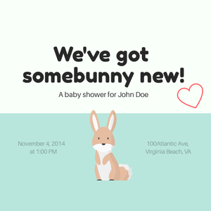 Baby shower invitations Somebunny new Personalized for any event with your details.