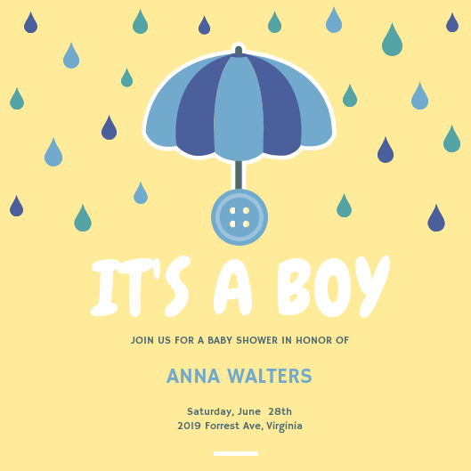 It's a boy! themed invitations Personalized for any event with your details