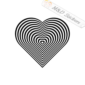 2x Heart Hypnotize Vinyl Decal Sticker Different colors & size for Cars/Bikes/Windows