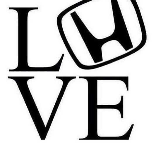 2x Love Honda Vinyl Decal Sticker Different colors & size for Cars/Bikes/Windows