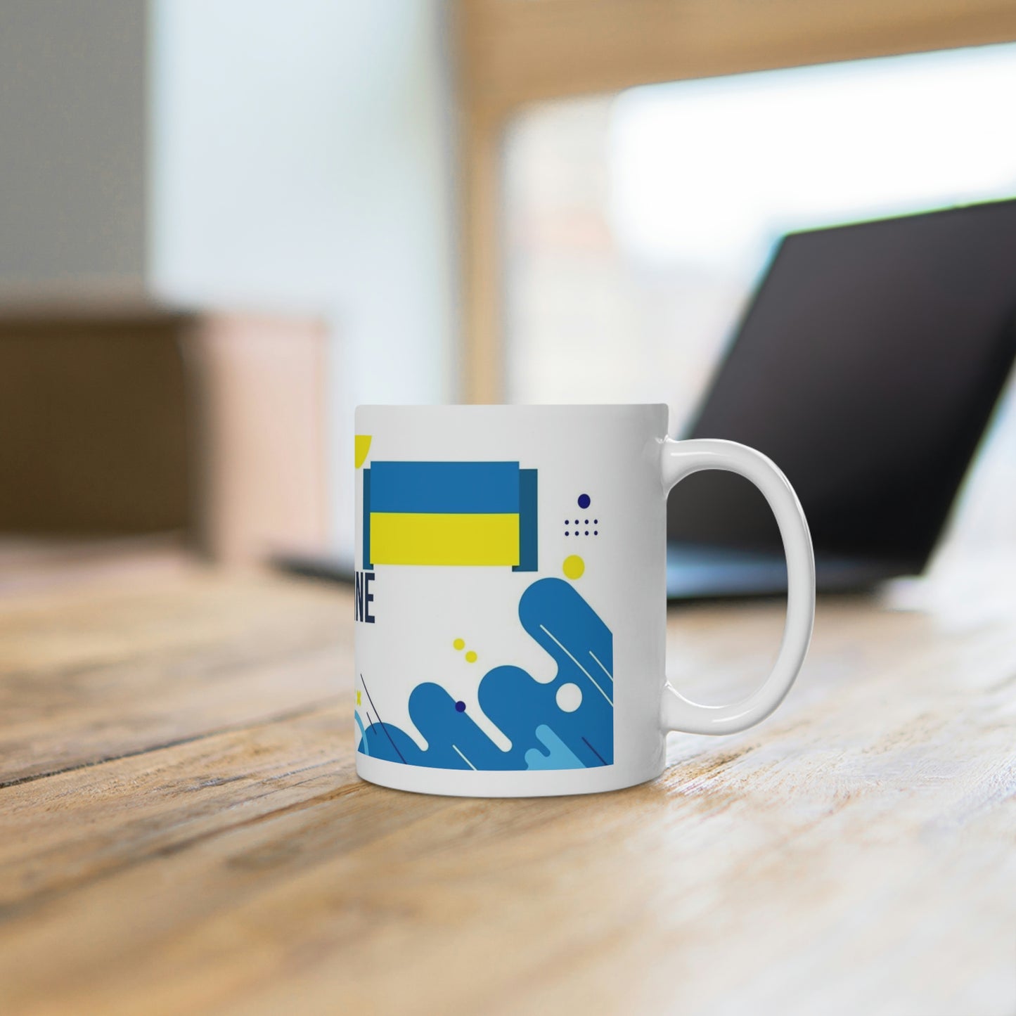 White Ceramic 11oz (0.33 l) Mug - Free Ukraine