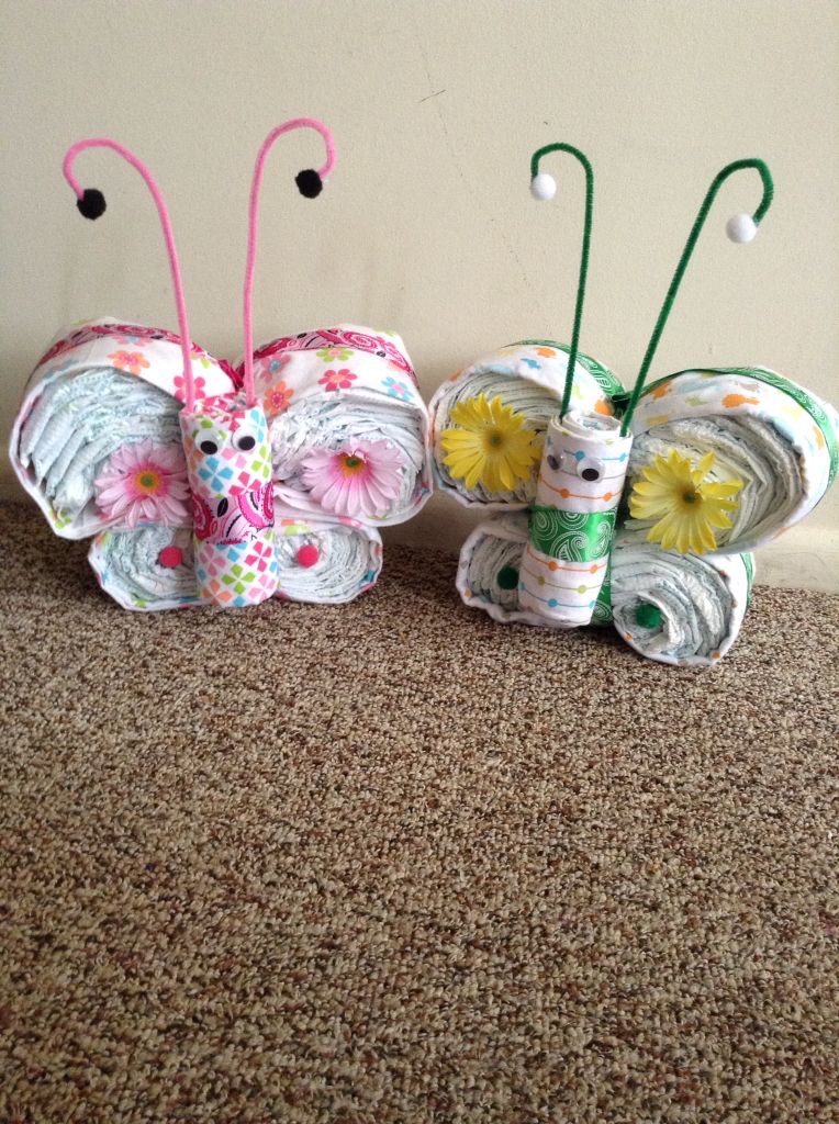 Butterfly shaped Diaper Cake