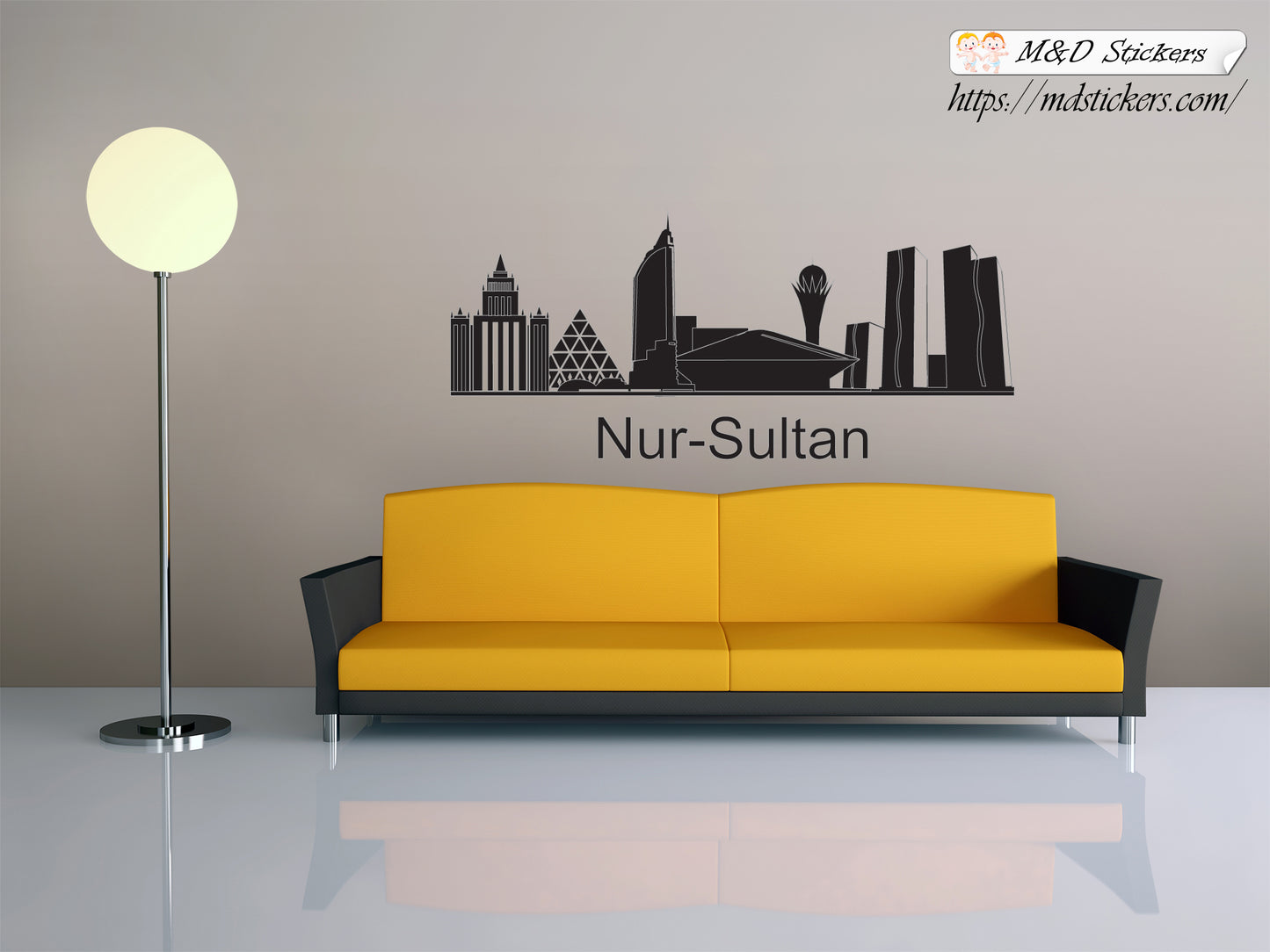 Biggest cities in the world series Wall Stickers Vinyl Decal Nur-Sultan Astana Kazakhstan Asia