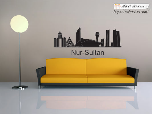 Biggest cities in the world series Wall Stickers Vinyl Decal Nur-Sultan Astana Kazakhstan Asia