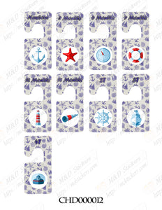 Naval themed Baby clothes closet dividers. Newborn - 4T. CHD000012