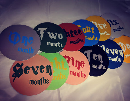 Magical unisex monthly bodysuit baby stickers