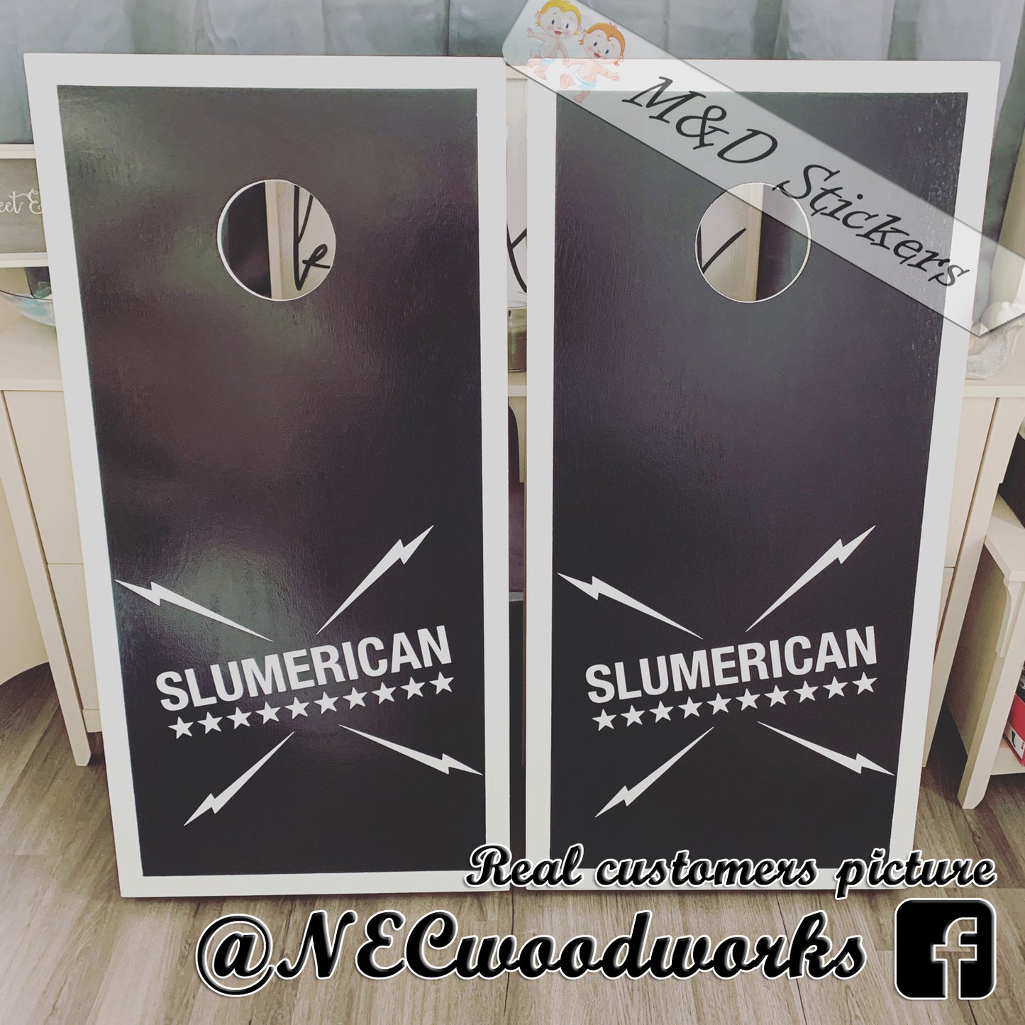 Slumerican Logo (4.5" - 30") Vinyl Decal in Different colors & size for Cars/Bikes/Windows