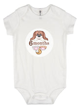 Puppy Monthly baby stickers. Onesie month stickers. Puppies holding your infants age