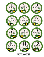 Monthly baby stickers. Tractor Onesie month stickers. Tractor, farm