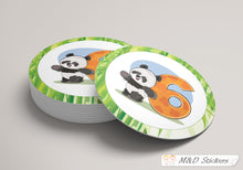 Pandas with numbers themed monthly bodysuit baby stickers