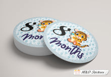 Cute baby animals with milk bottle themed monthly bodysuit baby stickers