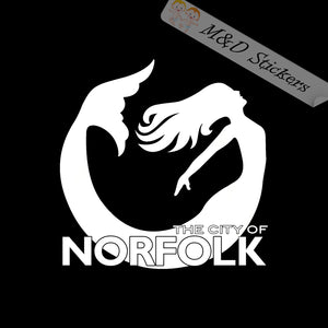 2x Norfolk City Mermaid Logo Vinyl Decal Sticker Different colors & size for Cars/Bikes/Windows