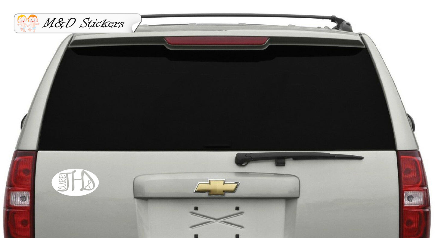 Cure JHD Huntington’s disease (4.5" - 30") Vinyl Decal in Different colors & size for Cars/Bikes/Windows