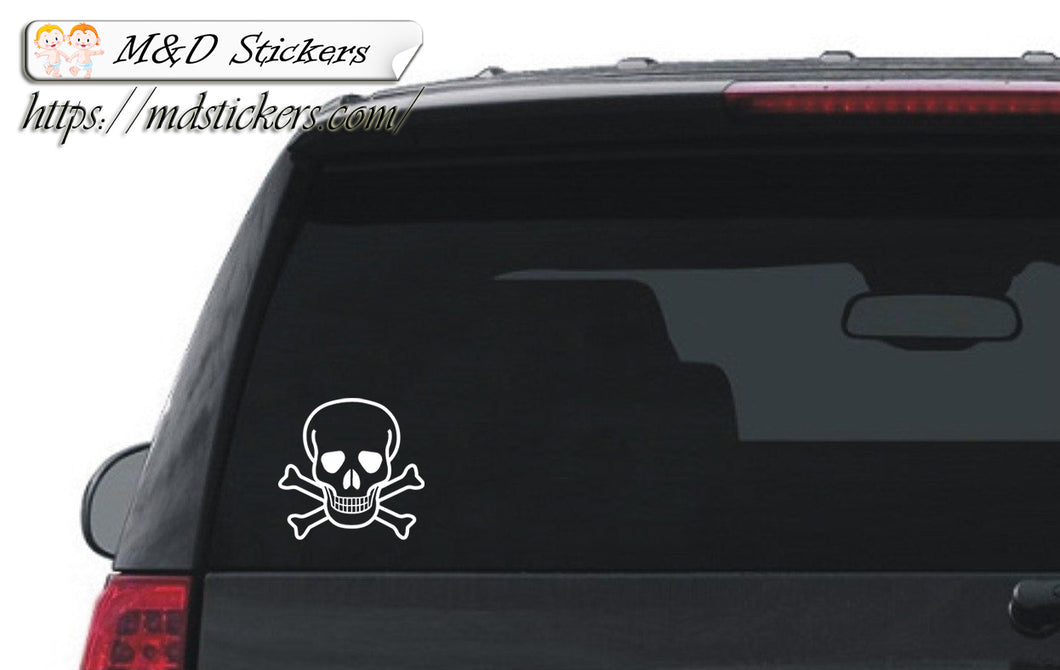 Auto Car Truck SUV Vinyl Decal Skull and Bones Laptop Window 7