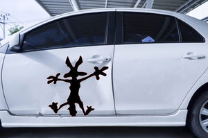 XL (extra large) Wile E Coyote Hitting Wall Splat Wiley Vinyl Decal Sticker Different colors & size for Cars/Bikes/Windows