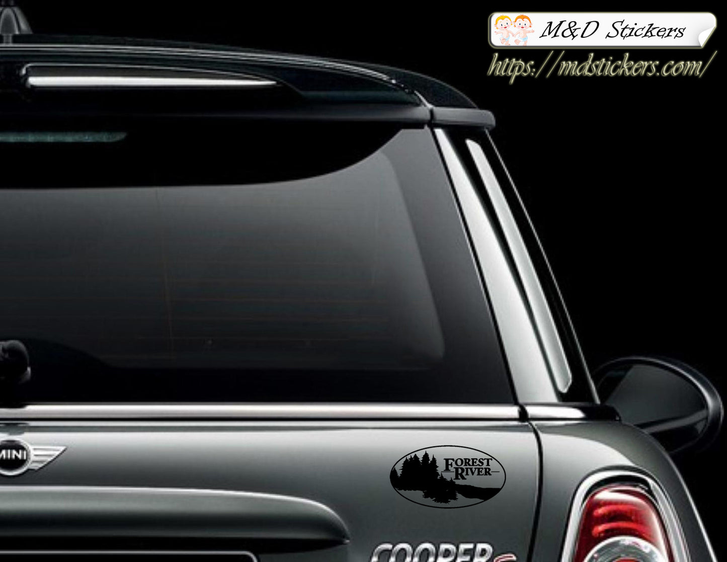 2x Forest River RV Trailers Logo Vinyl Decal Sticker Different colors & size for Cars/Bikes/Windows