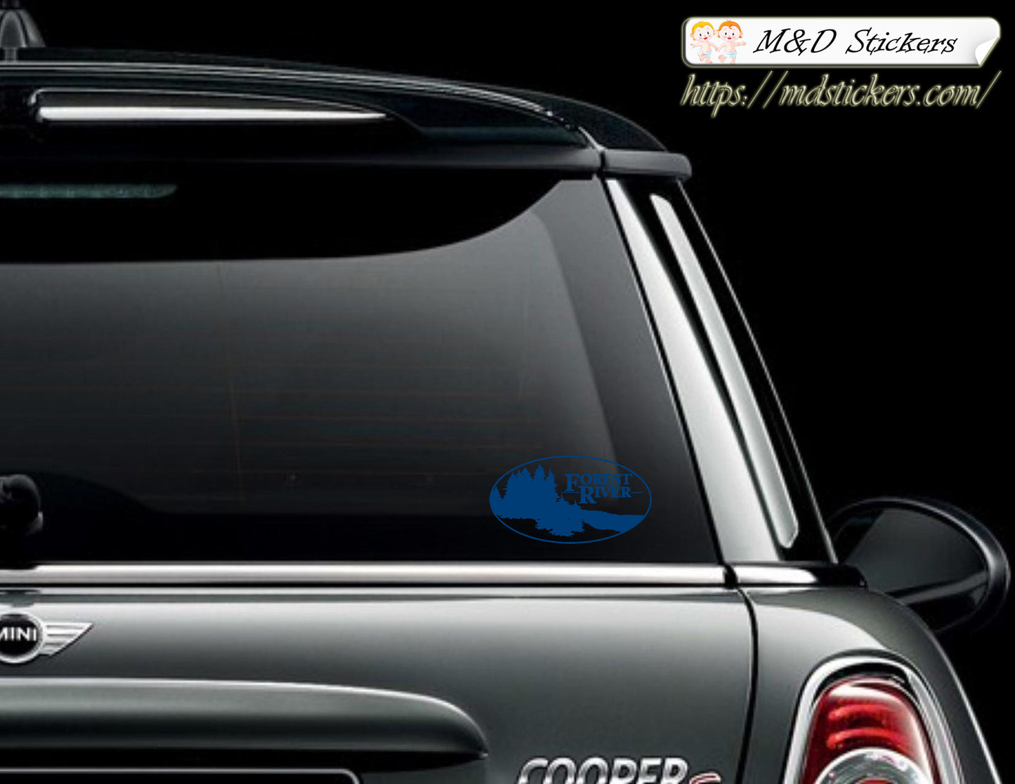 2x Forest River RV Trailers Logo Vinyl Decal Sticker Different colors & size for Cars/Bikes/Windows