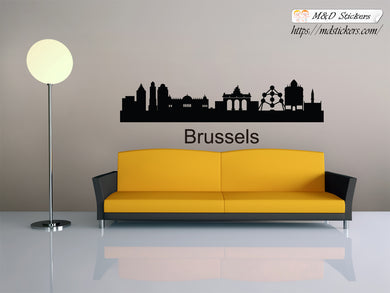 Biggest cities in the world series Wall Stickers Vinyl Decal Brussels Belgium Europe