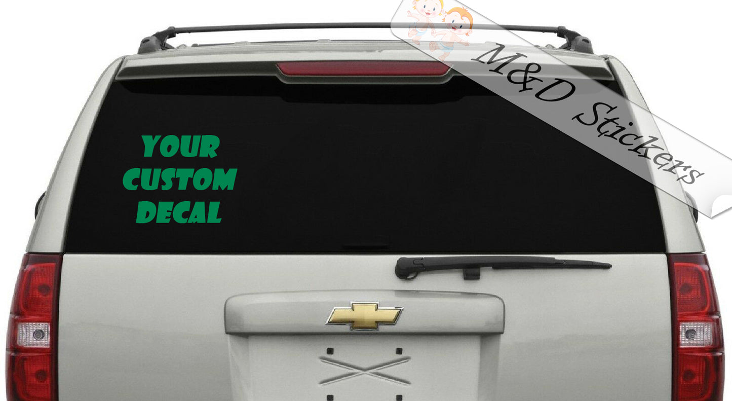 Custom Vinyl Decals (4.5" - 30") Sticker Different colors & size for Cars/Bikes/Windows
