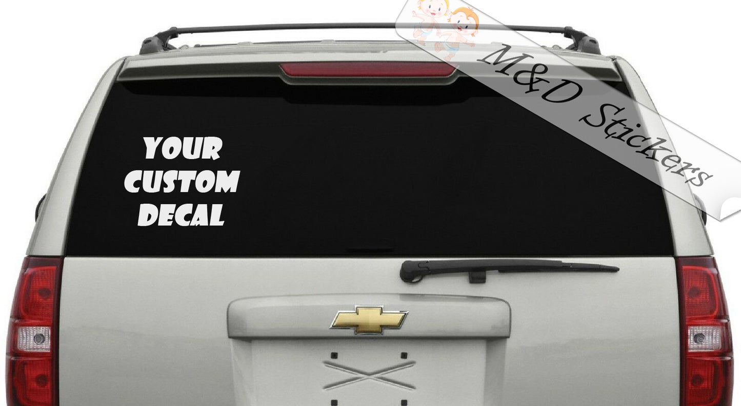 Custom Vinyl Decals (4.5" - 30") Sticker Different colors & size for Cars/Bikes/Windows