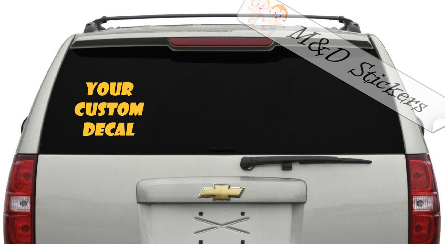 Custom Vinyl Decals (4.5" - 30") Sticker Different colors & size for Cars/Bikes/Windows