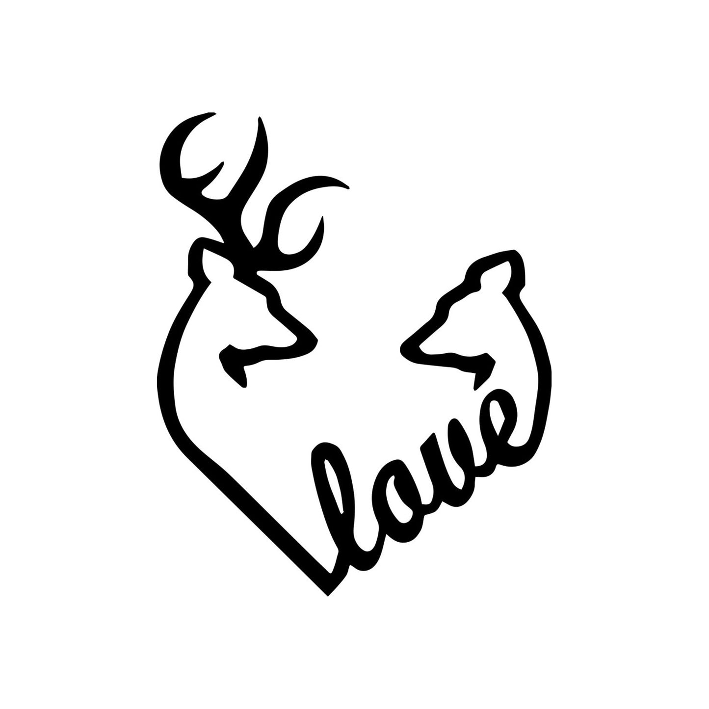 2x Love Deers Vinyl Decal Sticker Different colors & size for Cars/Bikes/Windows