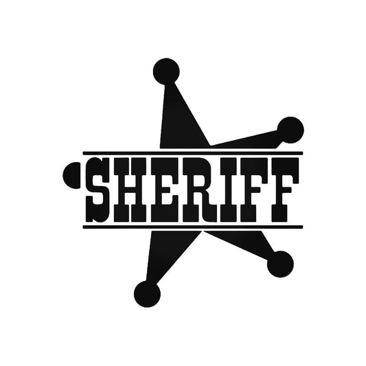2x Sheriff badge Vinyl Decal Sticker Different colors & size for Cars/Bikes/Windows