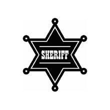 2x Sheriff badge Vinyl Decal Sticker Different colors & size for Cars/Bikes/Windows