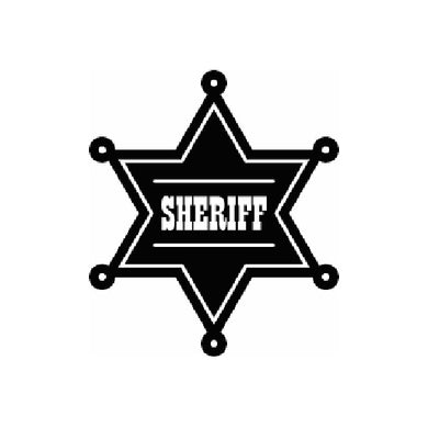 2x Sheriff badge Vinyl Decal Sticker Different colors & size for Cars/Bikes/Windows