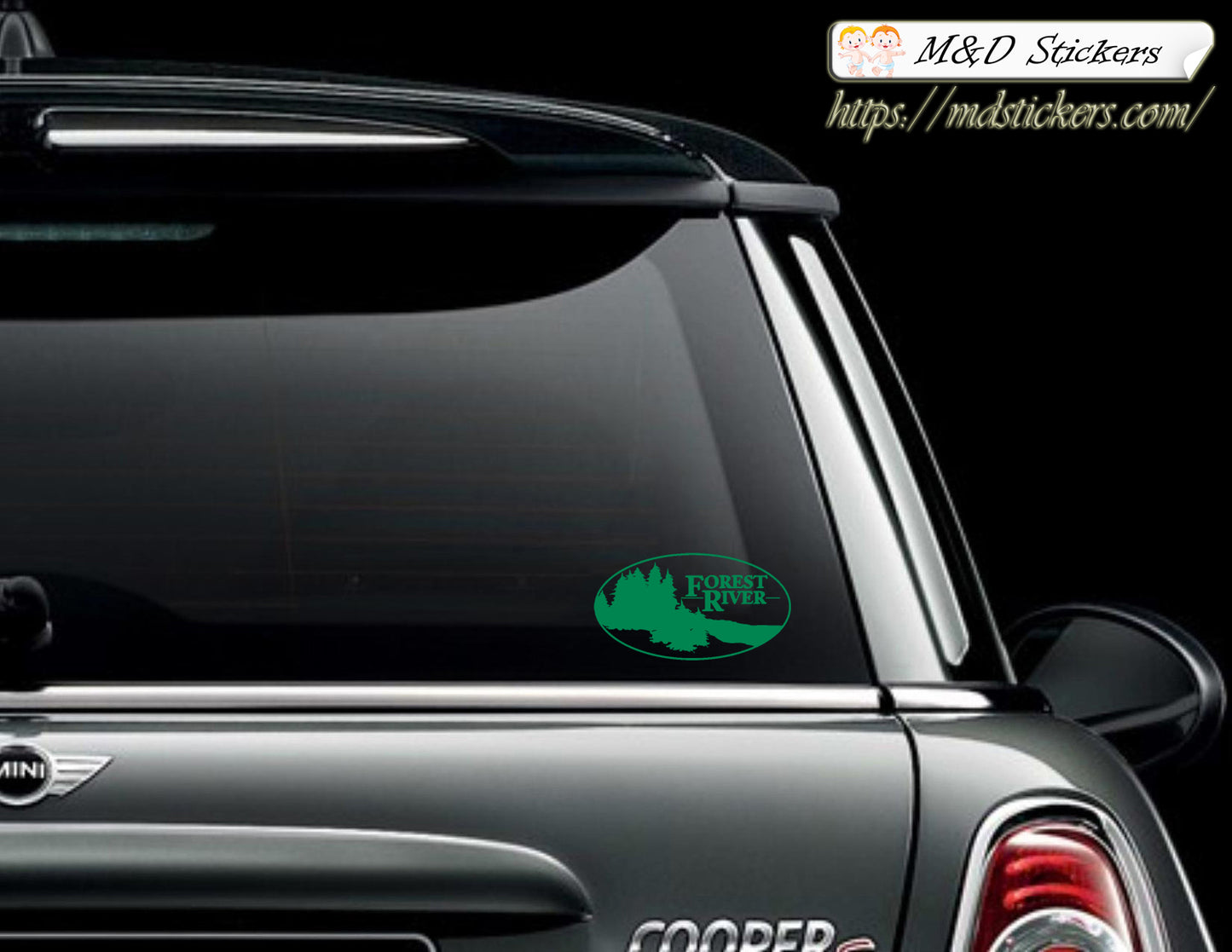 2x Forest River RV Trailers Logo Vinyl Decal Sticker Different colors & size for Cars/Bikes/Windows