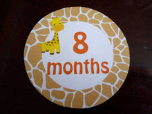 Monthly baby stickers. Giraffe themed Unisex onesie month stickers.