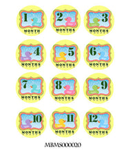 Monthly baby stickers. Duckies Onesie month stickers. Ducky, rubberducks