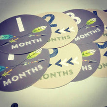 Monthly baby stickers. Unisex. Arrows, tribal, indians, simple bodysuit stickers