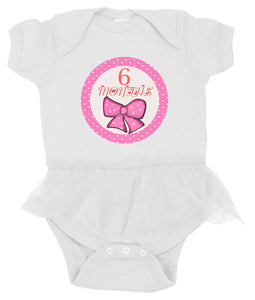 Monthly baby stickers. Pinkbow Onesie month stickers. Pink, bow, girls