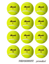 Personalized monthly baby stickers. Sports fans Wilson Tennis balls labels.